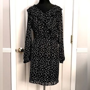 Black dress with white dots